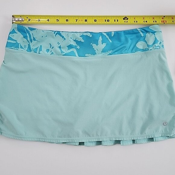 Lululemon Speed Skirt Skort Aruba Frisbee Sunset Floral Blue Aquamarine Size 6 - Picture 12 of 13